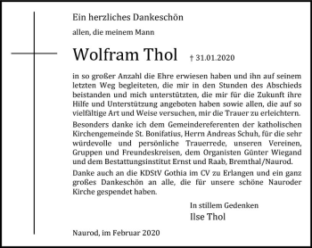 Traueranzeige von Wolfram Thol von vrm-trauer