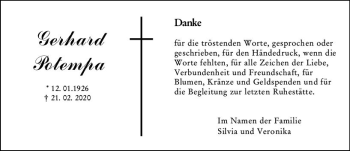 Traueranzeige von Gerhard Potempa von vrm-trauer