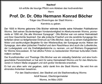 Traueranzeige von Otto Hermann Konrad Böcher von vrm-trauer