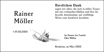 Traueranzeige von Rainer Möller von vrm-trauer