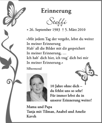 Traueranzeige von Stephanie Heidecker von vrm-trauer