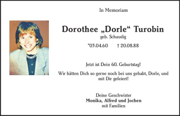 Traueranzeige von Dorothee Turobin von vrm-trauer