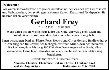 Traueranzeige von Gerhard Frey von vrm-trauer