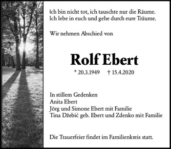 Traueranzeige von Rolf Ebert von vrm-trauer