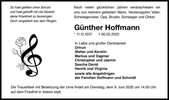 Traueranzeige von Günther Hoffmann von vrm-trauer