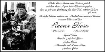 Traueranzeige von Rainer Horn von vrm-trauer