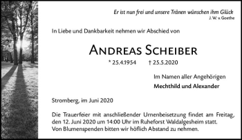 Traueranzeige von Andreas Scheiber von vrm-trauer