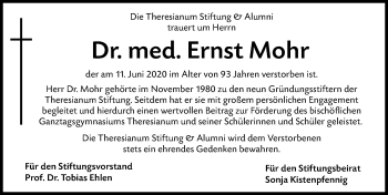 Traueranzeige von Ernst Mohr von vrm-trauer