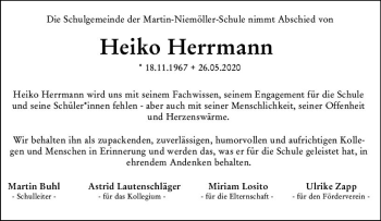 Traueranzeige von Heiko Herrmann von vrm-trauer