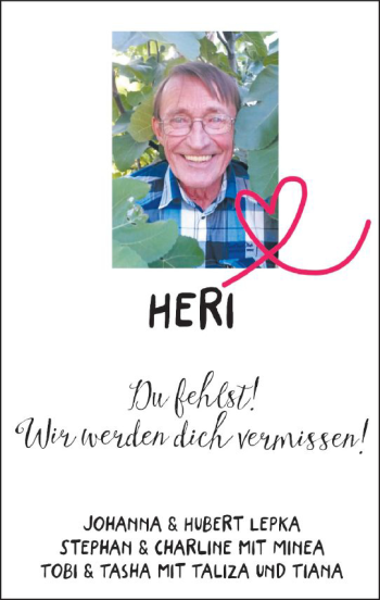 Traueranzeige von Heribert Wagner von vrm-trauer