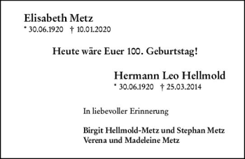 Traueranzeige von Hermann Leo Hellmold von vrm-trauer