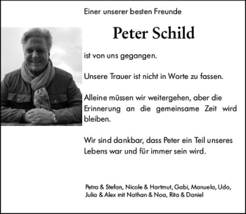 Traueranzeige von Peter Schild von vrm-trauer