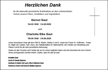 Traueranzeige von Gernot Gaul von vrm-trauer
