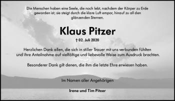 Traueranzeige von Klaus Pitzer von vrm-trauer