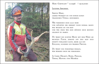 Traueranzeige von Marc Gartzlaff von vrm-trauer