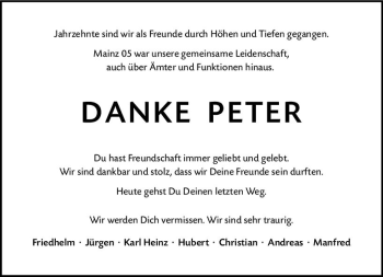 Traueranzeige von Peter Arens von vrm-trauer