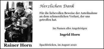 Traueranzeige von Rainer Horn von vrm-trauer