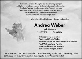 Traueranzeige von Andrea Weber von vrm-trauer