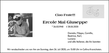 Traueranzeige von Ercole Mai Giuseppe von vrm-trauer