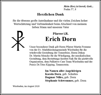 Traueranzeige von Erich Dorn von vrm-trauer