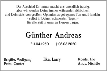 Traueranzeige von Günther Andreas von vrm-trauer
