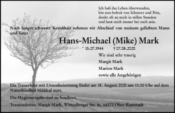 Traueranzeige von Hans-Michael Mark von vrm-trauer