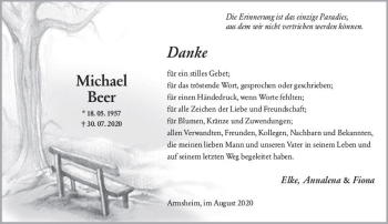 Traueranzeige von Michael Beer von vrm-trauer