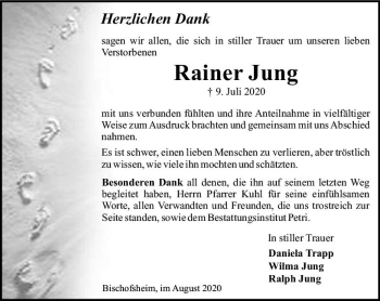 Traueranzeige von Rainer Jung von vrm-trauer