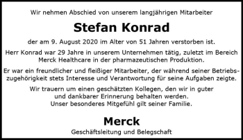 Traueranzeige von Stefan Konrad von vrm-trauer