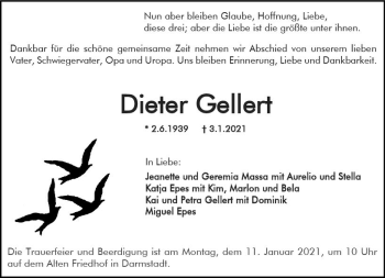 Traueranzeige von Dieter Gallert von vrm-trauer