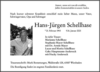 Traueranzeige von Hans-Jürgen Schallhase von vrm-trauer