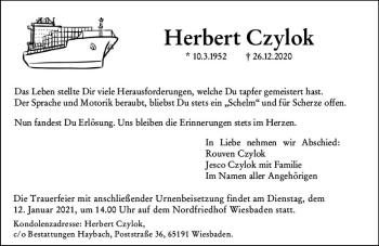 Traueranzeige von Herbert Czylok von vrm-trauer