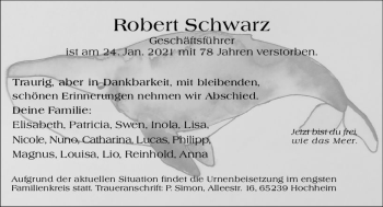 Traueranzeige von Robert Schwarz von vrm-trauer