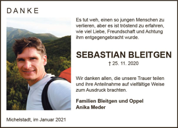 Traueranzeige von Sebastian Bleitgen von vrm-trauer