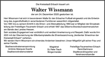 Traueranzeige von Walter Wissmann von vrm-trauer