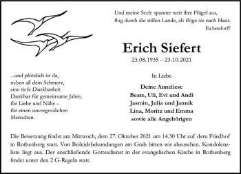 Traueranzeige von Erich Siefert von vrm-trauer