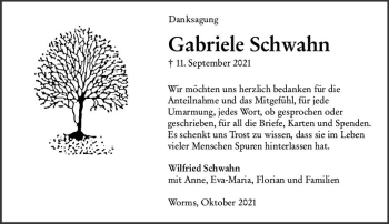 Traueranzeige von Gabriele Schwahn von vrm-trauer