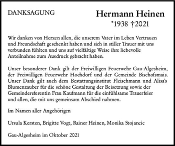 Traueranzeige von Hermann Heinen von vrm-trauer