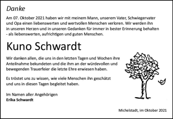 Traueranzeige von Kuno Schwardt von vrm-trauer