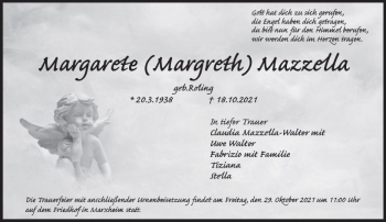 Traueranzeige von Margarete Mazzella von vrm-trauer