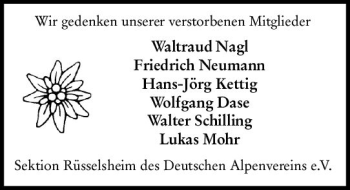 Traueranzeige von Gedenken  von vrm-trauer