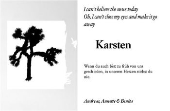 Traueranzeige von Karsten  von vrm-trauer