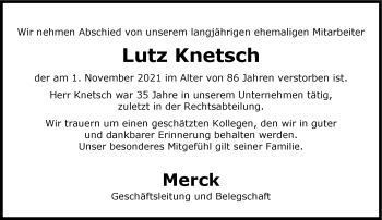 Traueranzeige von Lutz Knetsch von vrm-trauer