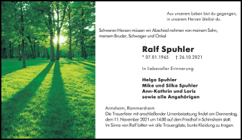 Traueranzeige von Ralf Spuhler von vrm-trauer