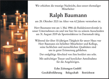 Traueranzeige von Ralph Baumann von vrm-trauer