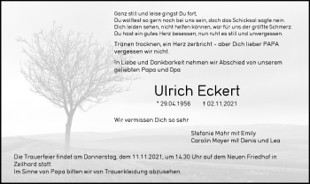 Traueranzeige von Ulrich Eckert von vrm-trauer