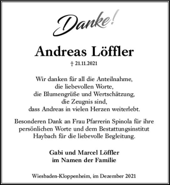 Traueranzeige von Andreas Löffler von vrm-trauer