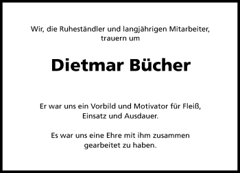 Traueranzeige von Dietmar Bücher von vrm-trauer