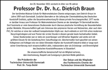 Traueranzeige von Dietrich Braun von vrm-trauer