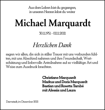 Traueranzeige von Michael Marquardt von vrm-trauer